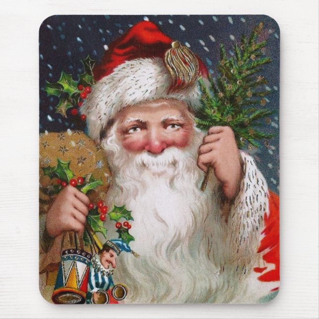 Charming Vintage Santa Claus Mouse Mat (Front)