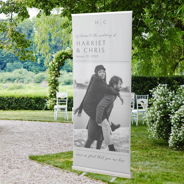 Charming Vintage Wedding Welcome Custom Photo Retractable Banner (Creator Uploaded)