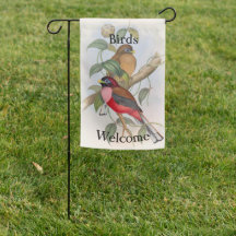 Charming Vntage Birds Weatherproof Garden Flag