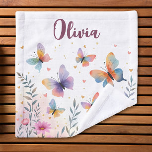Charming Watercolor Butterfly Meadow Wash Cloth