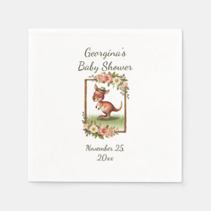 Charming Watercolor Kangaroo Party Napkin