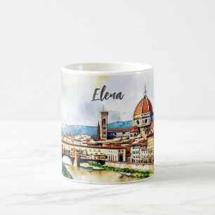 Charming watercolor painting Florence in Italy  Coffee Mug