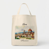 Charming watercolor painting Florence in Italy