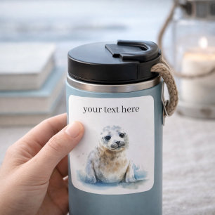 Charming Watercolor Seal Pup, custom