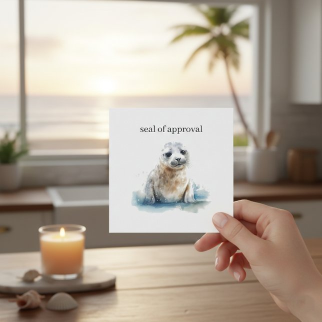  Charming Watercolor Seal Pup, custom Invitation (Creator Uploaded)