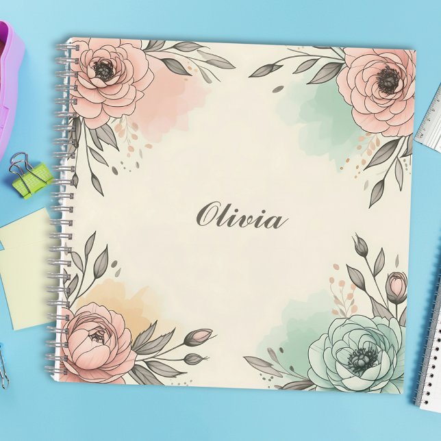 Charming Watercolor Sketchy Flowers Notebook (Creator Uploaded)