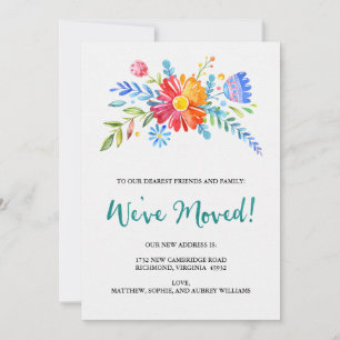 Charming Watercolor We've Moved Announcement