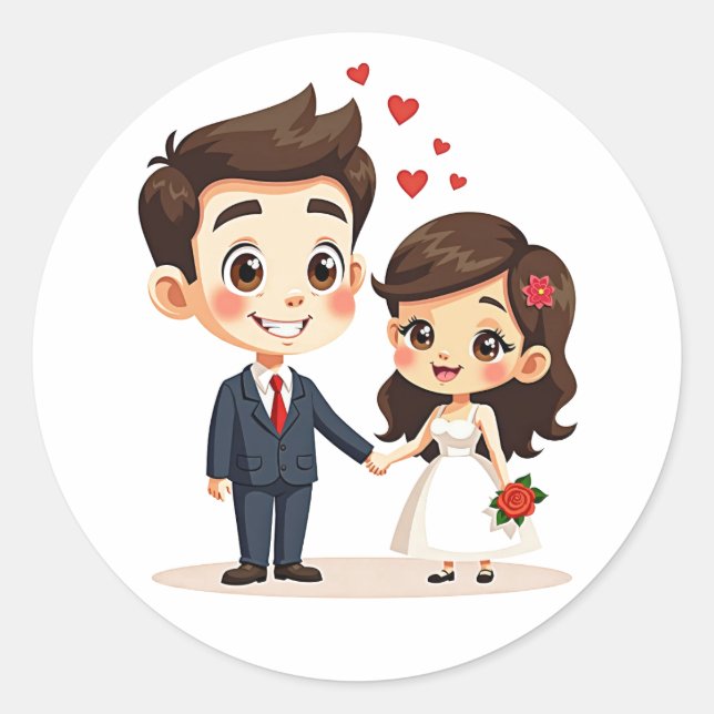 Charming Wedding Couple Stickers (Front)