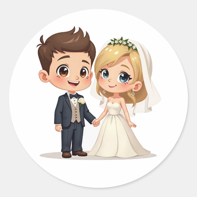 Charming Wedding Couple Stickers (Front)
