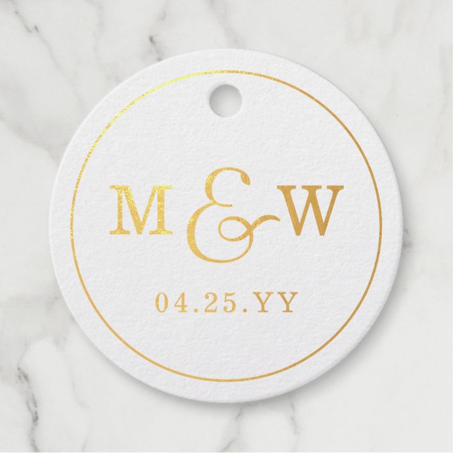 Charming Wedding Monogram Favour Tags (Front)