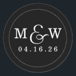 Charming Wedding Monogram Sticker - Black<br><div class="desc">Beautifully printed monograms that can be customised for your special day. Check out the Origami Prints store for wedding invitations,  RSVP cards and other products that match this design!</div>