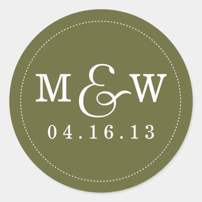 Charming Wedding Monogram Sticker - Forest (Front)