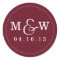 Charming Wedding Monogram Sticker - Wine Red