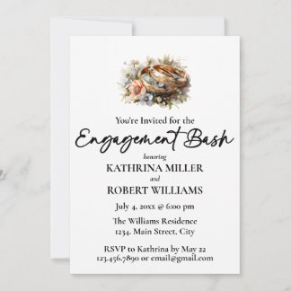 Charming Wedding Ring, Engagement Bash Invitation
