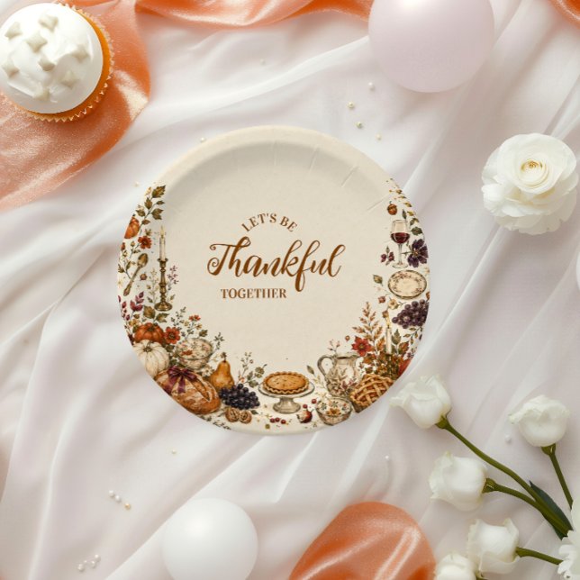 Charming Whimsical Thanksgiving Feast Paper Plate (Creator Uploaded)