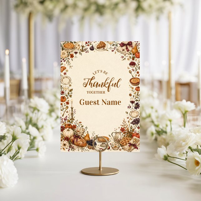 Charming Whimsical Thanksgiving Feast Place Card (Creator Uploaded)