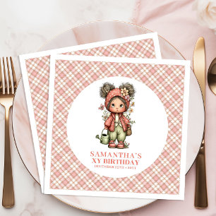 Charming Whimsy Fairy Floral 7th Birthday Party Napkin