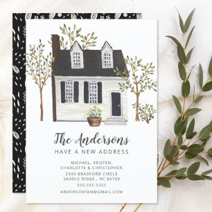 Charming White Cape House   Moving Announcement