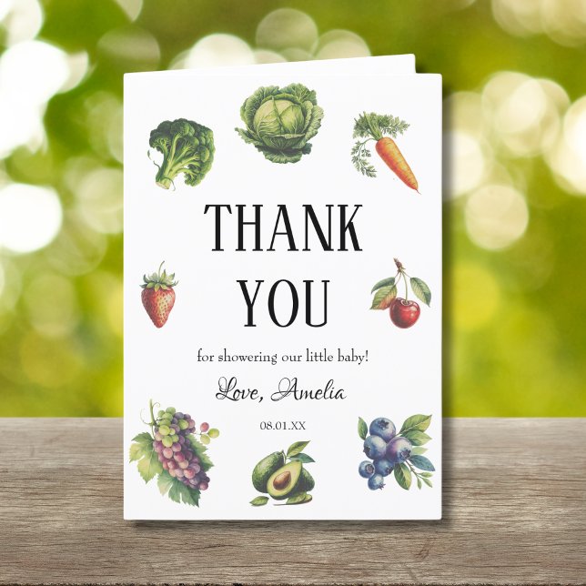 Charming White Garden Baby Shower Thank You Card (Creator Uploaded)
