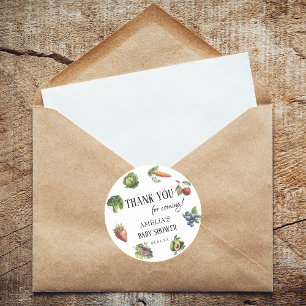 Charming White Harvest Baby Shower Thank You Classic Round Sticker