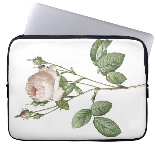 Charming White Rose Botanical  Laptop Sleeve (Front)