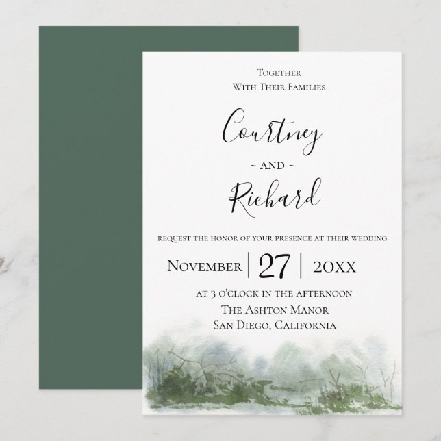 Charming Wildwood Wedding Invitation (Front/Back)