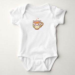 Charming Winking Owl Teacup —Cosy Magical Tea Time Baby Bodysuit