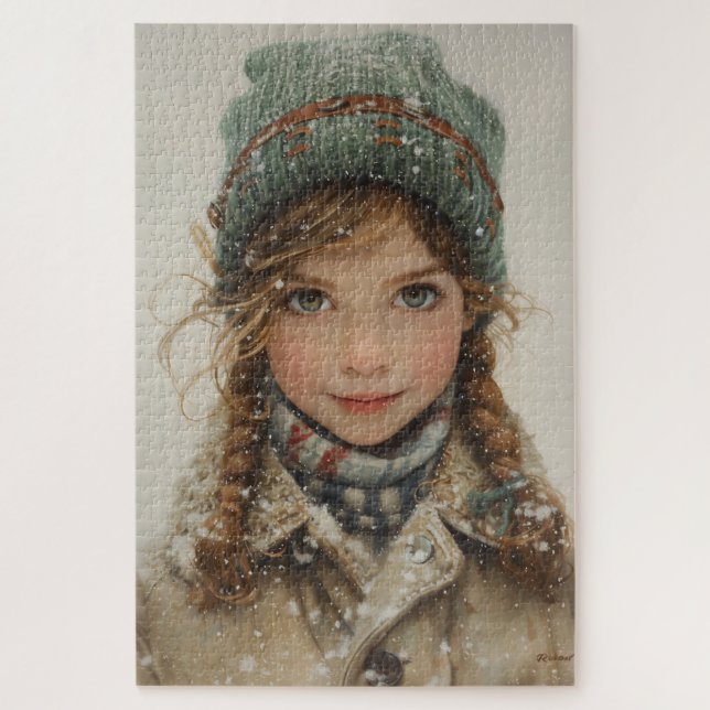 Charming Winter Portrait Young Girl  Jigsaw Puzzle (Vertical)