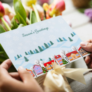 Charming Winter Village Holiday Card –Personalised