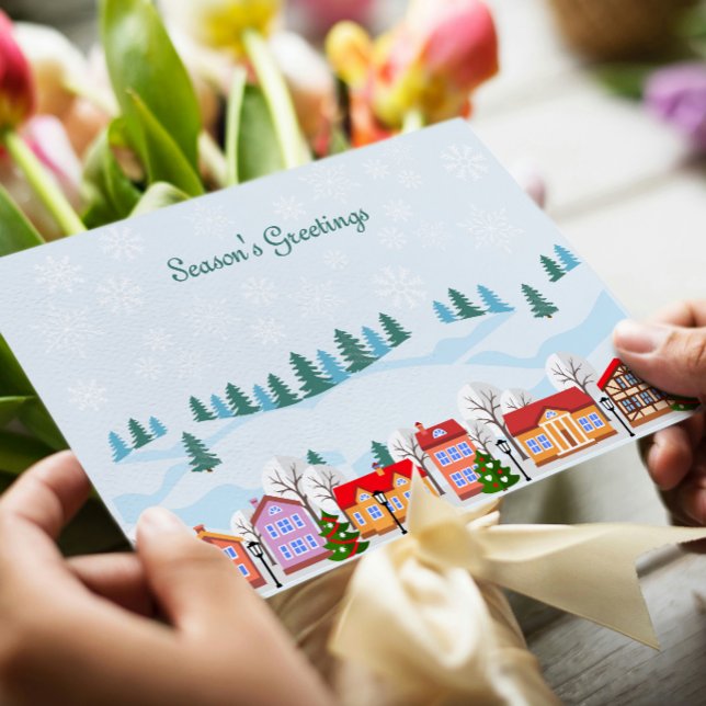 Charming Winter Village Holiday Card –Personalised (Creator Uploaded)
