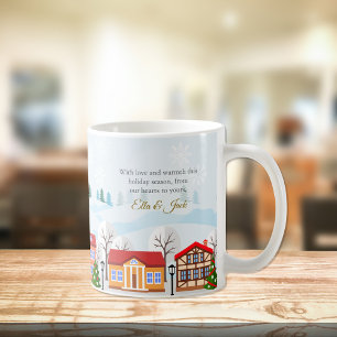 Charming Winter Village Mug - Customisable Gift