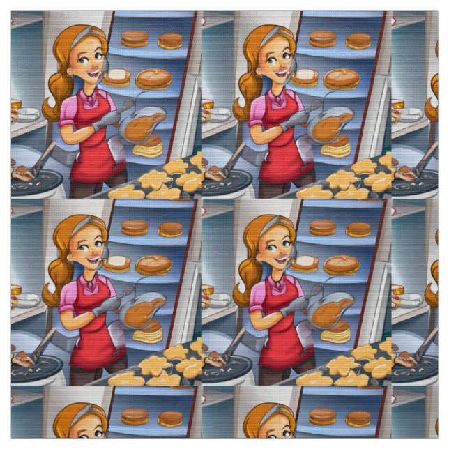 Charming Woman Baking Fabric - Custom (Swatch)