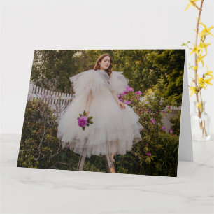 charming women in bridal gown folded greeting card