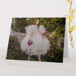 charming women in bridal gown folded greeting card
