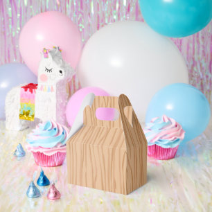 Charming Wood Pattern Celebration Gable Favour Box