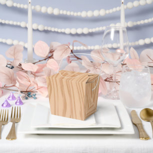 Charming Wood Pattern Celebration Take Out Favour Box