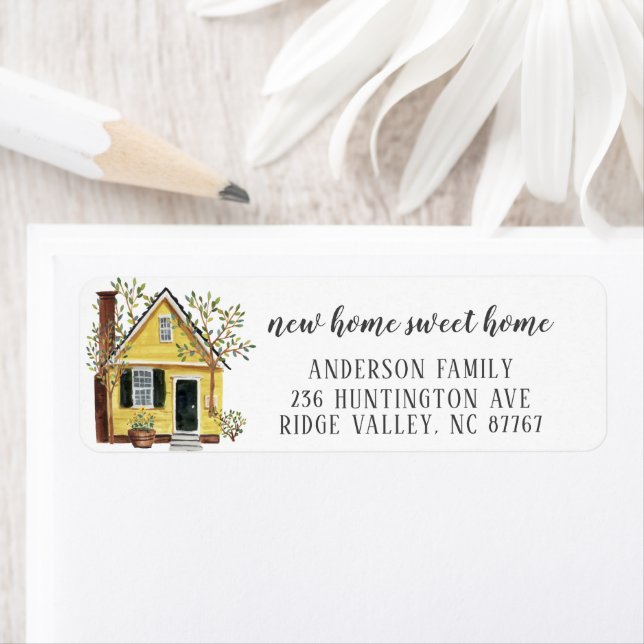 Charming Yellow House Home Sweet Home Address  (Insitu)