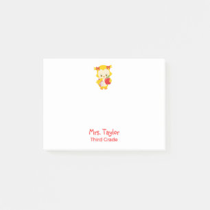 Charming yellow owl post-it notes