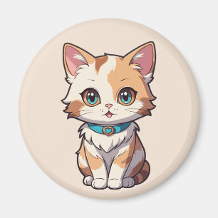 Charmingly Cute Cat Design Magnet