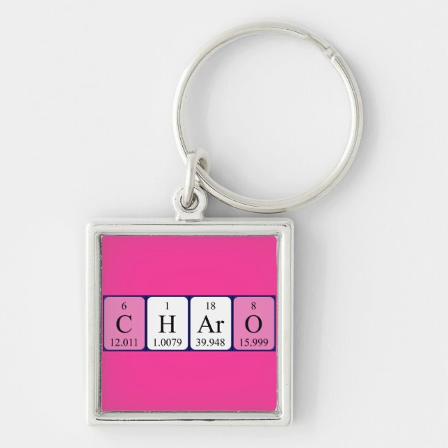 Charo periodic table name keyring (Front)