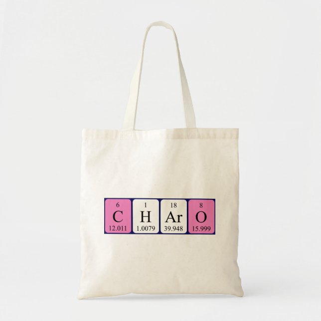 Charo periodic table name tote bag (Front)