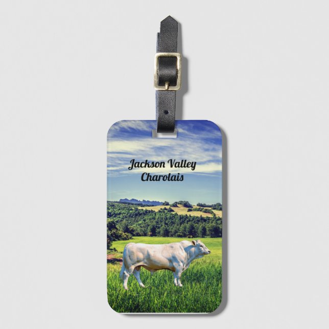Charolais Bull     Luggage Tag (Front Vertical)