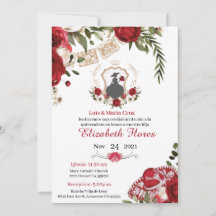 Charra Burgundy Red, Charro Western Invitation