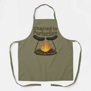 Charred to Perfection Funny Campfire Hot Dog Apron