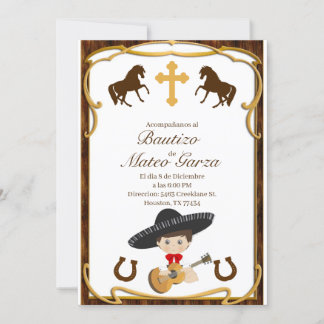 CHARRO BAUTIZO INVITATIONS