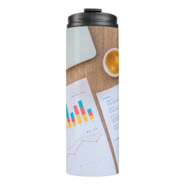 Chart graph finance financial data thermal tumbler (Front)