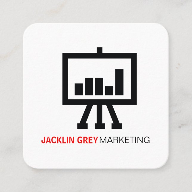 Chart icon square business card (Front)