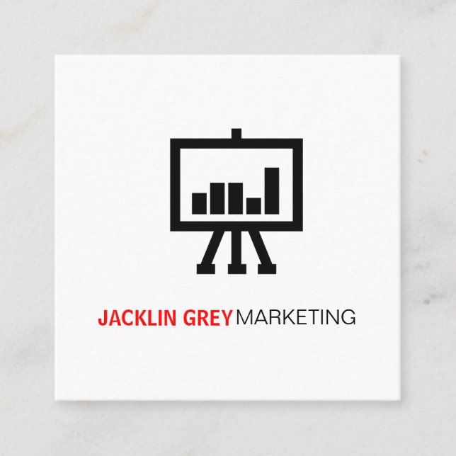 Chart icon square business card (Front)