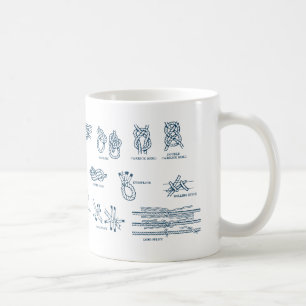 Chart of how to tie nautical knots and splices coffee mug