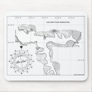 Chart of Lake Arthur Mousepad